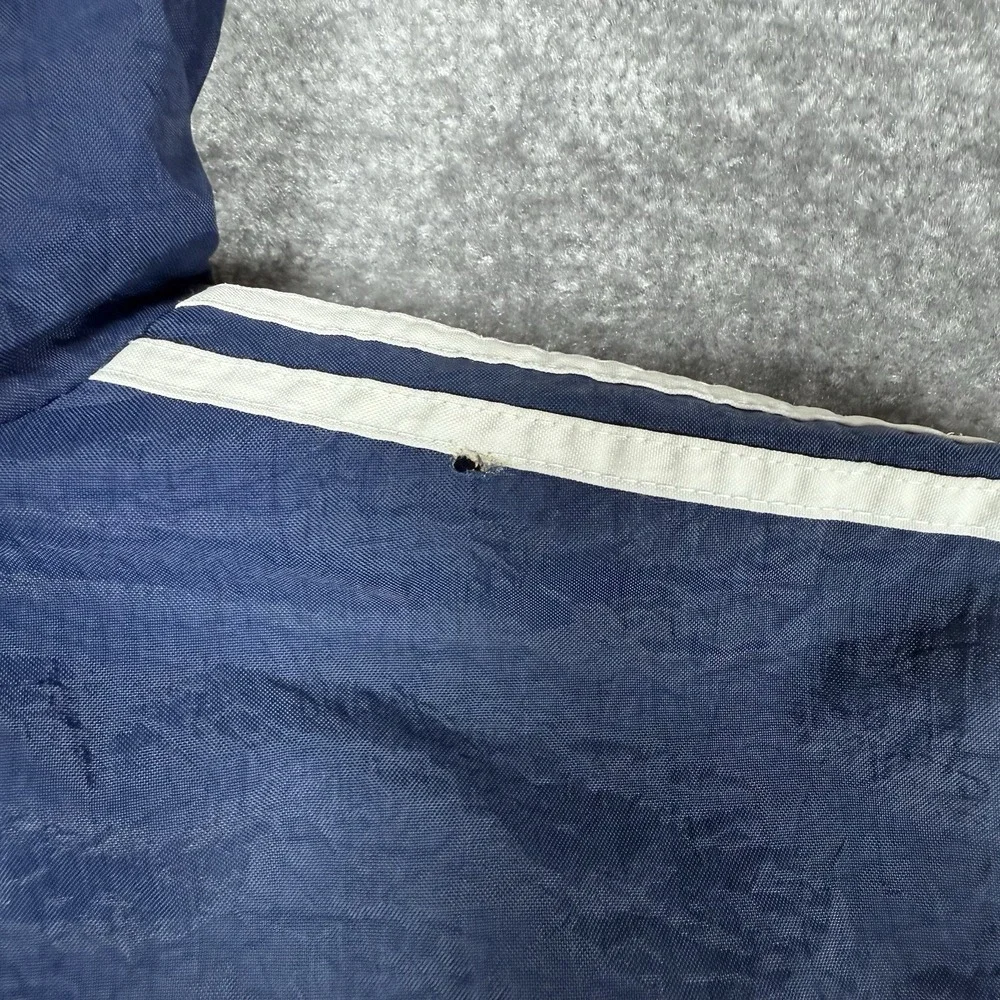 Vintage Adidas Jacket Boy's Medium Blue Hooded Full Zip Trefoil‎